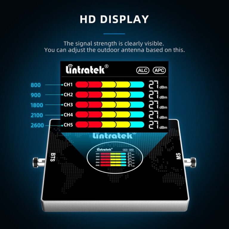 Lintratek uso do carro amplificador celular 5band b20 b3 b8 gsm cdma utms lte impulsionador de sinal 2g 3g 4g 700 800 2600 kit antena repetidor - Image 8