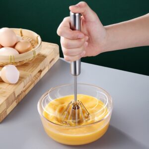 Batedor de ovos semiautomático de pressão manual, aço inoxidável, acessórios de cozinha, ferramentas, utensílios de creme de giro automático, batedor manual