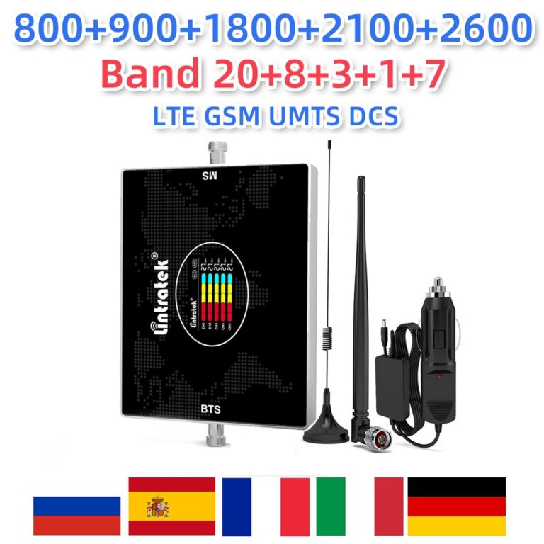 Lintratek uso do carro amplificador celular 5band b20 b3 b8 gsm cdma utms lte impulsionador de sinal 2g 3g 4g 700 800 2600 kit antena repetidor - Image 4