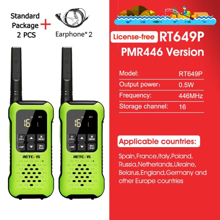 Retevis walkie talkie à prova d'água ip67 flutuante rádio bidirecional 2 peças incluídas pmr 446 bateria recarregável aa caiaque de pesca rt649p - Image 5