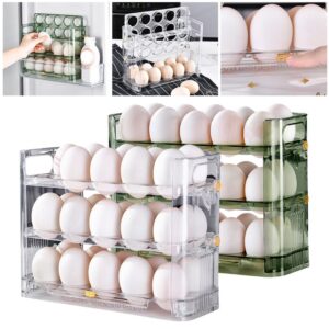 30 grades ovo geladeira caixa de armazenamento caixa reversível bandeja de cozinha em casa multi-camada rack organizador suporte de tempo recipiente bin