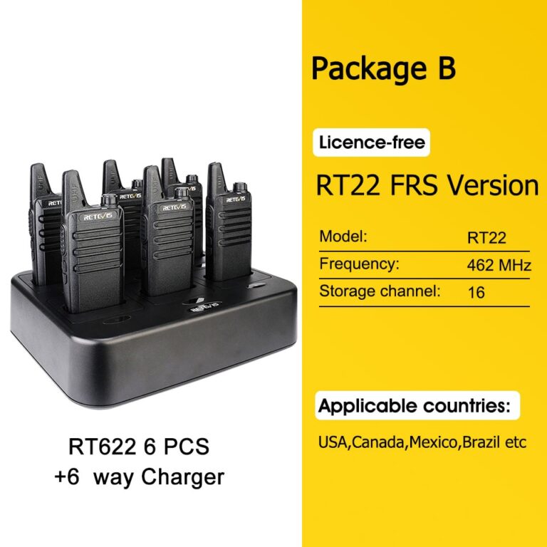 Retevis Walkie Talkies 6 pcs Walkie Talkie Profissional Mini PMR PMR446 FRS para Restaurante de Hotel com Carregador Multi Gang de 6 Vias - Image 8