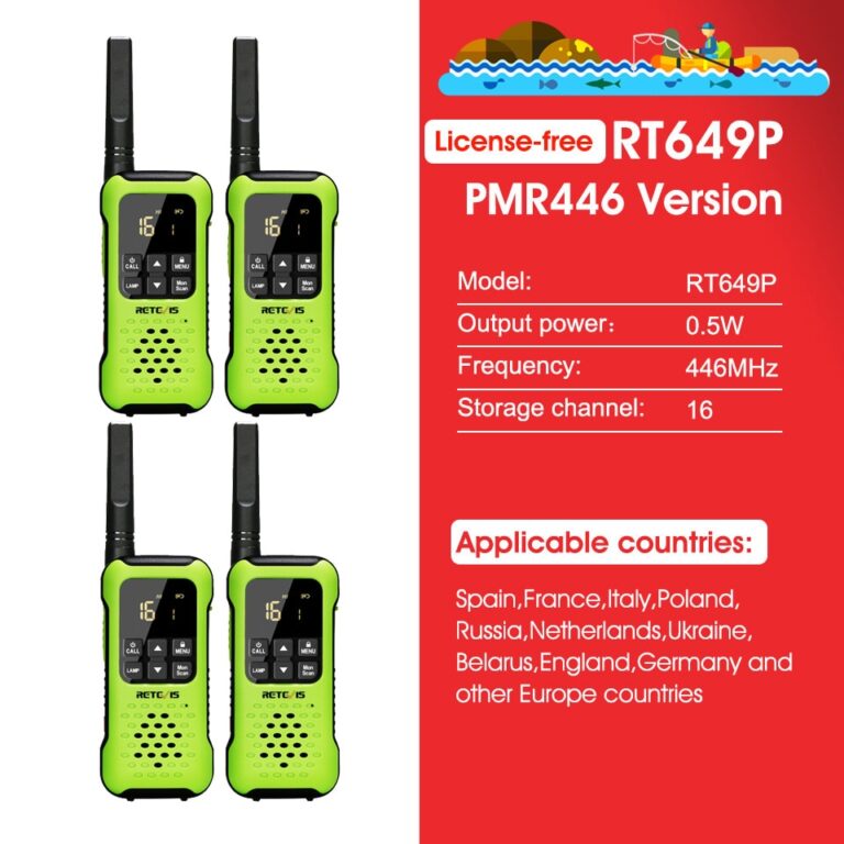 Retevis walkie talkie à prova d'água ip67 flutuante rádio bidirecional 2 peças incluídas pmr 446 bateria recarregável aa caiaque de pesca rt649p - Image 11