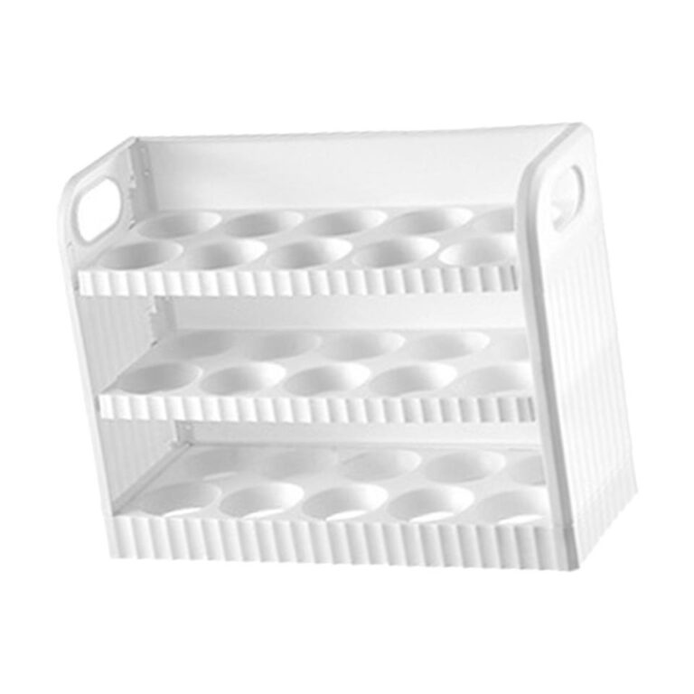 Suporte para ovos de cozinha, recipiente de armazenamento com alça, organizador de ovos de geladeira, bandeja para ovos, prateleira de bancada de cozinha - Image 3