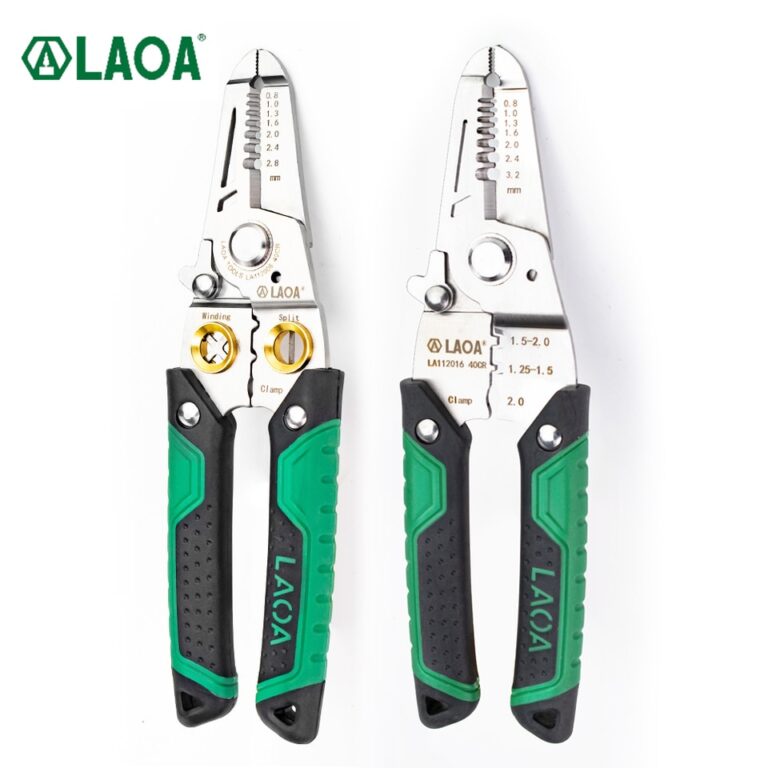 Laoa 7 em 1 descascador de fio ferro cobre cortador de cabo cortador de fio alicate de friso clamper divisão enrolamento ferramenta eletricista - Image 6