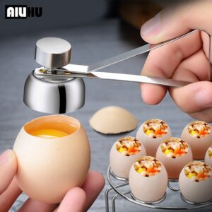 Tesoura para ovos, utensílios de cozinha, aço inoxidável, cortador, metal, cozido, cru, abridor de ovos, acessórios criativos de cozinha a5403