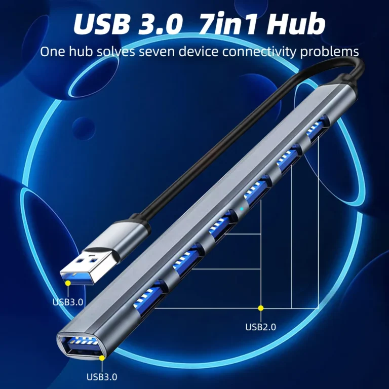 7 em 1 USB C HUB 3.0 Type C 4/7 Port Multi Splitter Adaptador OTG Adaptador de alimentação USB para Macbook Pro 13 15 Air Mi Pro PC Laptop - Image 2