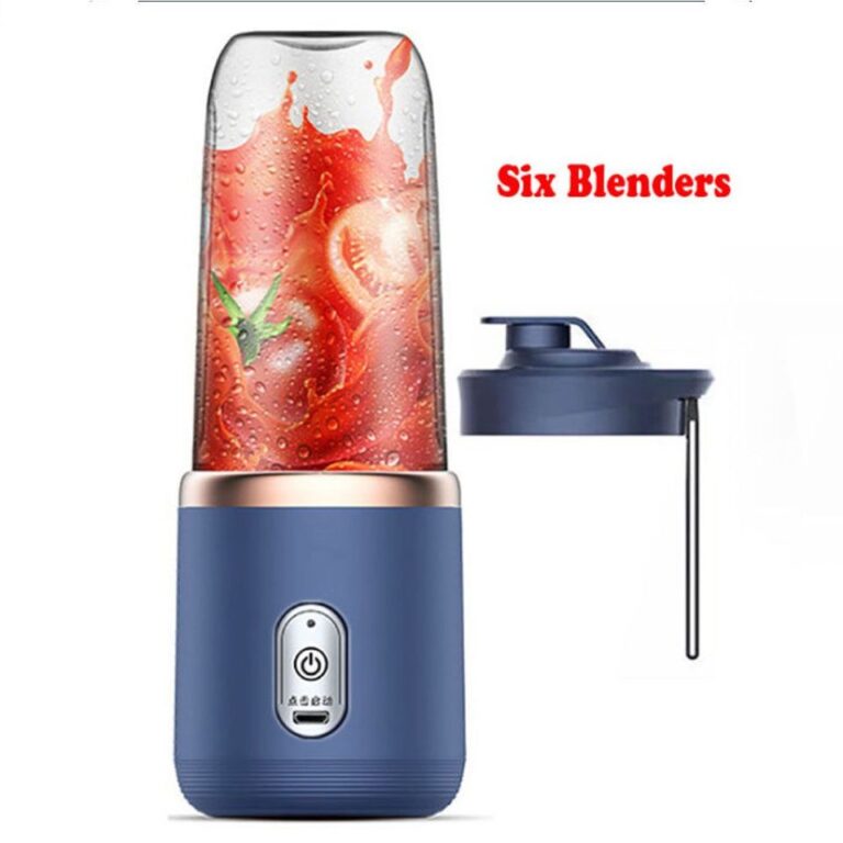 Garrafa liquidificador portátil elétrico 6 lâminas multifuncional suco liquidificador suco fresco smoothie liquidificador gelo crushcup processador de alimentos - Image 3