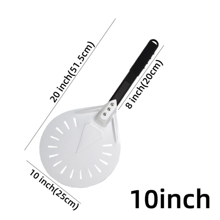 Pá giratória para pizza pequena, ferramenta redonda para pizza com cabo de madeira, acessórios para forno 7 8 9 espaços, pá de pizza de alumínio antiaderente - Image 23