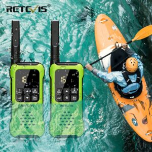 Retevis walkie talkie à prova d'água ip67 flutuante rádio bidirecional 2 peças incluídas pmr 446 bateria recarregável aa caiaque de pesca rt649p