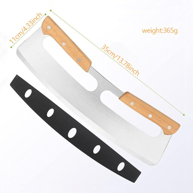 Alças de madeira em aço inoxidável, cortador de pizza, utensílios para casa, lâmina com capa, ferramentas de corte de pizza, faca, acessórios de cozinha - Image 8