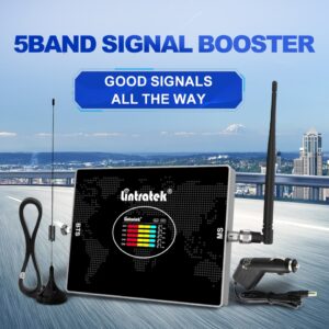 Lintratek uso do carro amplificador celular 5band b20 b3 b8 gsm cdma utms lte impulsionador de sinal 2g 3g 4g 700 800 2600 kit antena repetidor