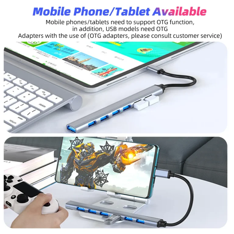 7 em 1 USB C HUB 3.0 Type C 4/7 Port Multi Splitter Adaptador OTG Adaptador de alimentação USB para Macbook Pro 13 15 Air Mi Pro PC Laptop - Image 3