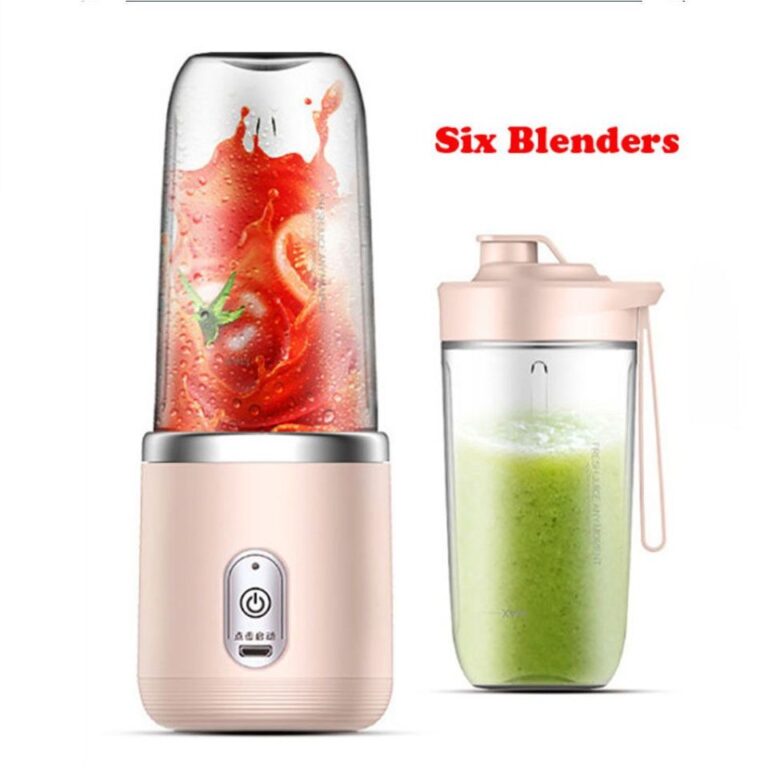 Garrafa liquidificador portátil elétrico 6 lâminas multifuncional suco liquidificador suco fresco smoothie liquidificador gelo crushcup processador de alimentos - Image 7
