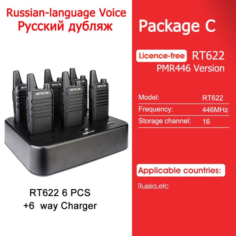Retevis Walkie Talkies 6 pcs Walkie Talkie Profissional Mini PMR PMR446 FRS para Restaurante de Hotel com Carregador Multi Gang de 6 Vias - Image 3