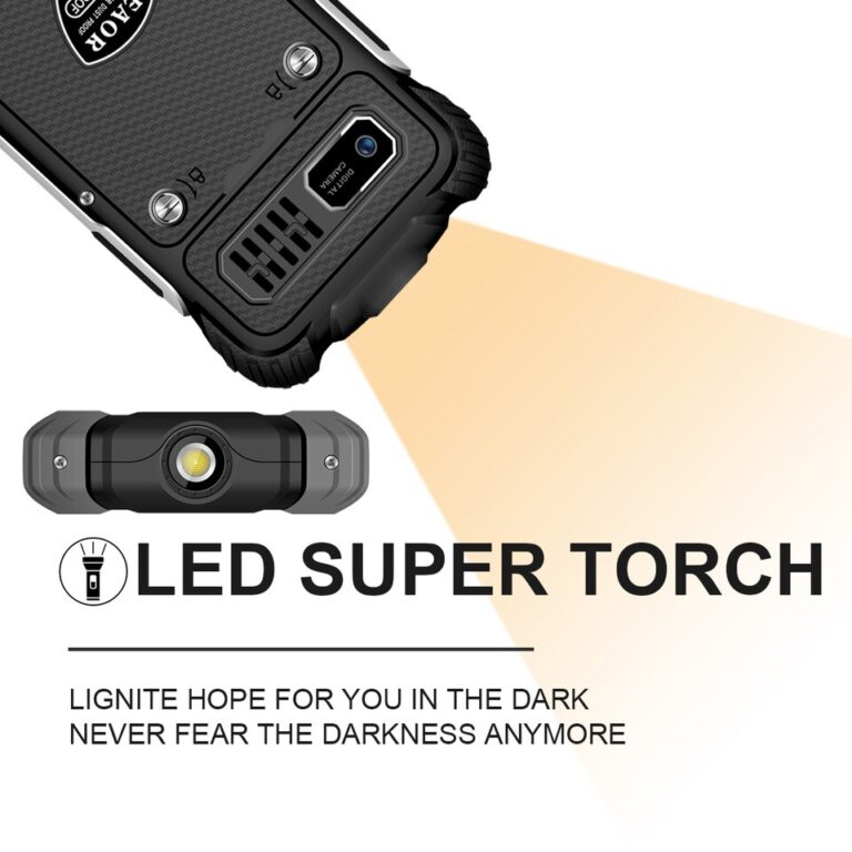 EAOR 2G Telefone robusto 3000mAh Power Bank Long Standby IP68 À prova de água/poeira com botão de pressão Telefones com teclado tocha Telefones com recursos - Image 4