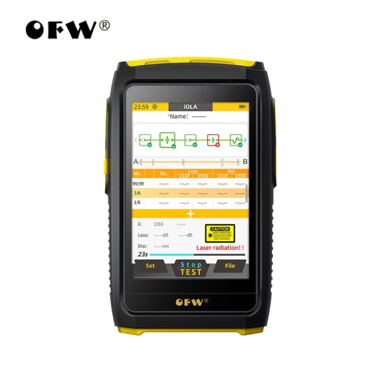 Ofw mini otdr refletor óptico otdr fibra ativa testador ao vivo 1550nm 20db refletômetro óptico tela de toque opm vfl iola - Image 9