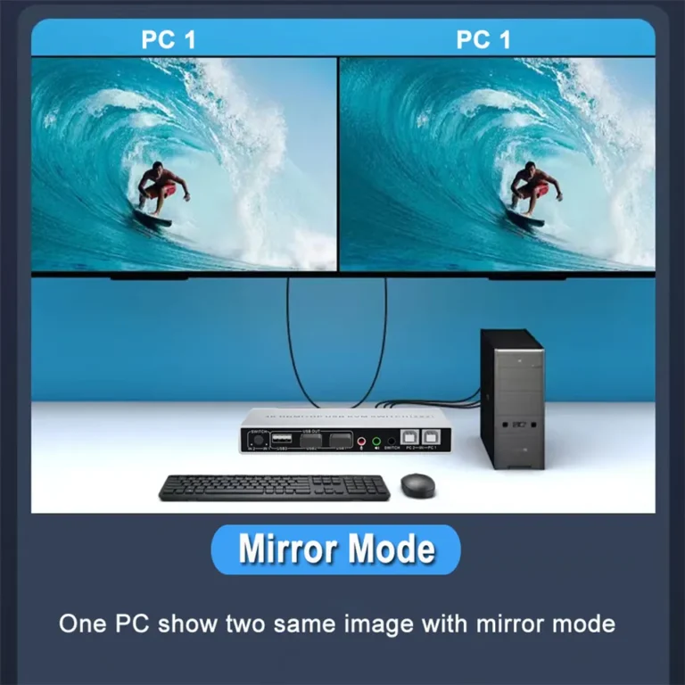 HDMI DisplayPort KVM Switch Monitor duplo 4K 60Hz 2x2 entradas mistas DP HDMI KVM Switcher 2 monitores 2 computadores para PC laptop Mac - Image 3