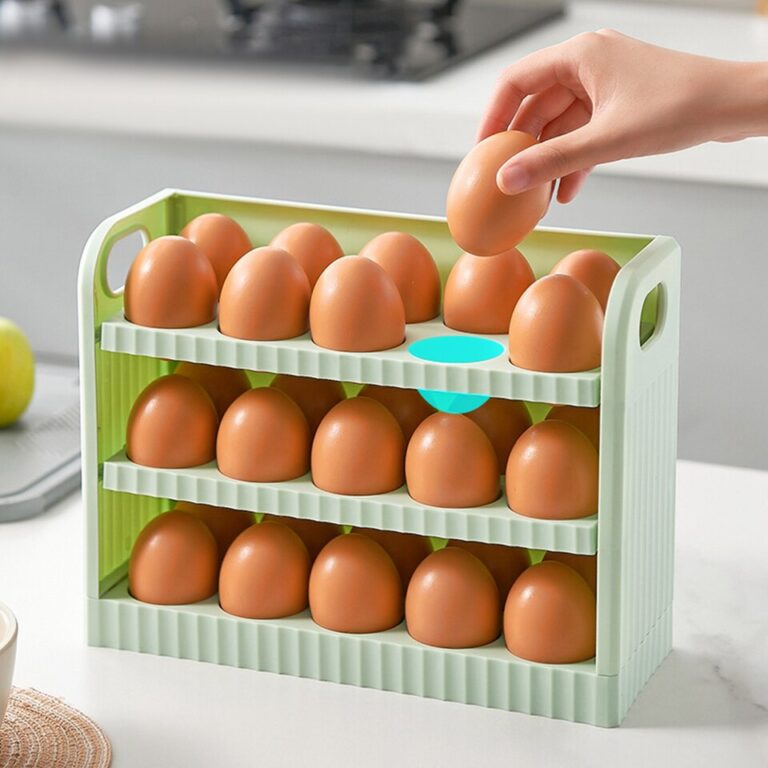 Suporte para ovos de cozinha, recipiente de armazenamento com alça, organizador de ovos de geladeira, bandeja para ovos, prateleira de bancada de cozinha - Image 7