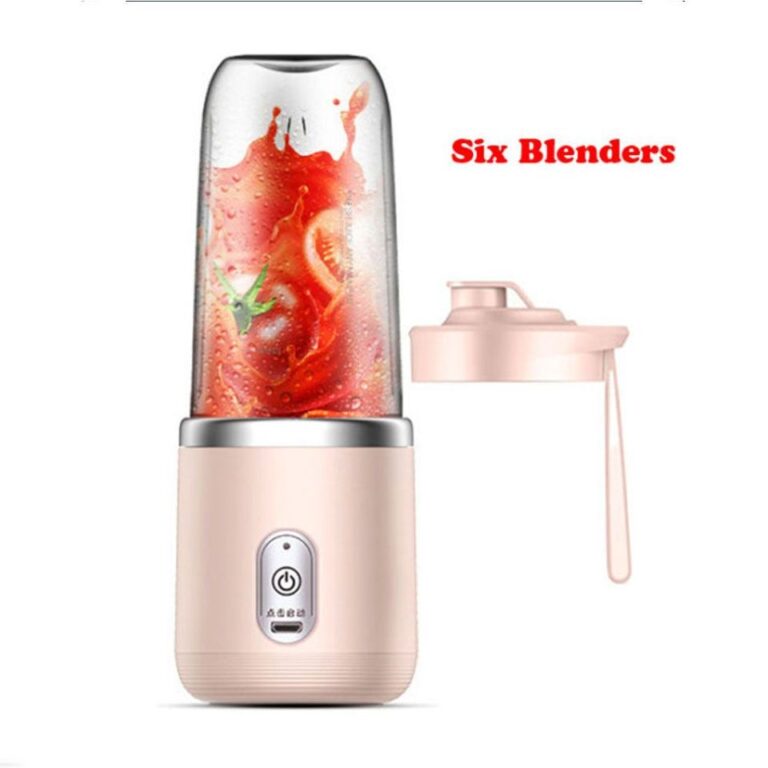 Garrafa liquidificador portátil elétrico 6 lâminas multifuncional suco liquidificador suco fresco smoothie liquidificador gelo crushcup processador de alimentos - Image 6