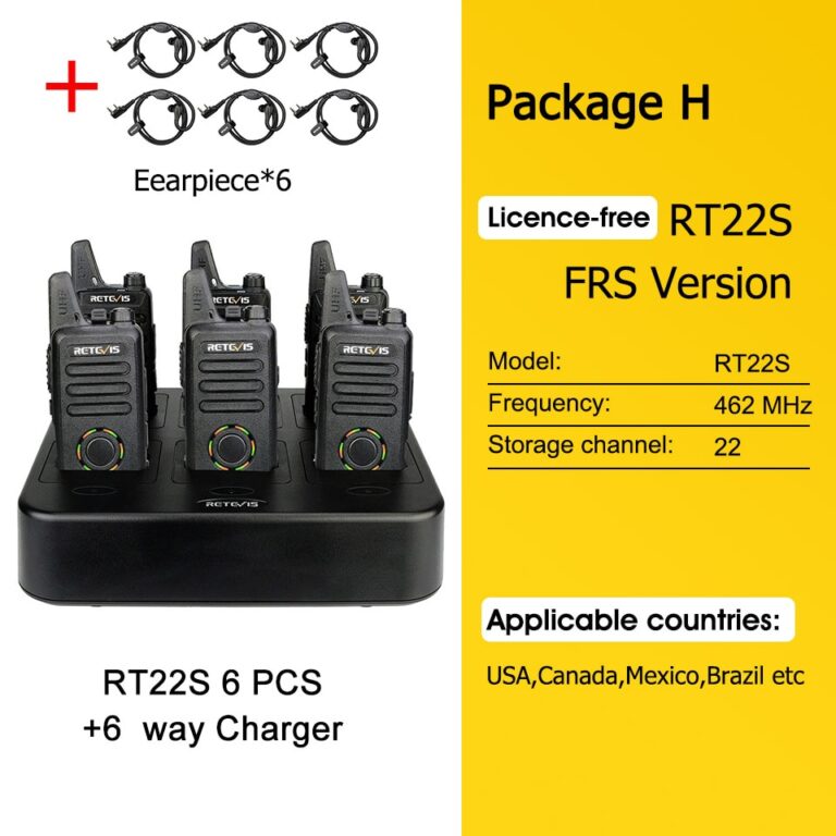 Retevis Walkie Talkies 6 pcs Walkie Talkie Profissional Mini PMR PMR446 FRS para Restaurante de Hotel com Carregador Multi Gang de 6 Vias - Image 14