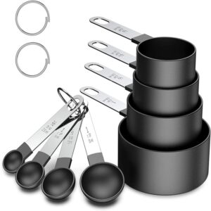4/8 pçs colheres de medição colher de chá colher de açúcar bolo cozimento farinha copos de medição aço inoxidável lidar com ferramentas de medição de cozinha