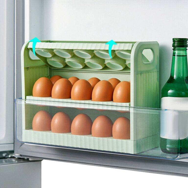 Suporte para ovos de cozinha, recipiente de armazenamento com alça, organizador de ovos de geladeira, bandeja para ovos, prateleira de bancada de cozinha - Image 5