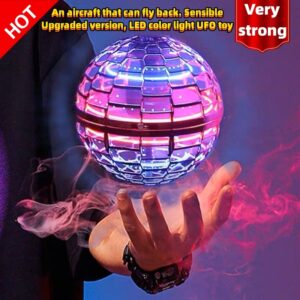 Bola voadora mágica pro ufo iluminação com luzes led controle remoto mão controlada boomerang spinner para festival crianças presentes brinquedos