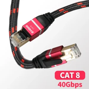 Zoguo cat8 roteador de cabo ethernet rj45 internet lan sftp 40gbps 2000mhz rede com algodão trançado para laptop iptv ps4 cat8/7/6