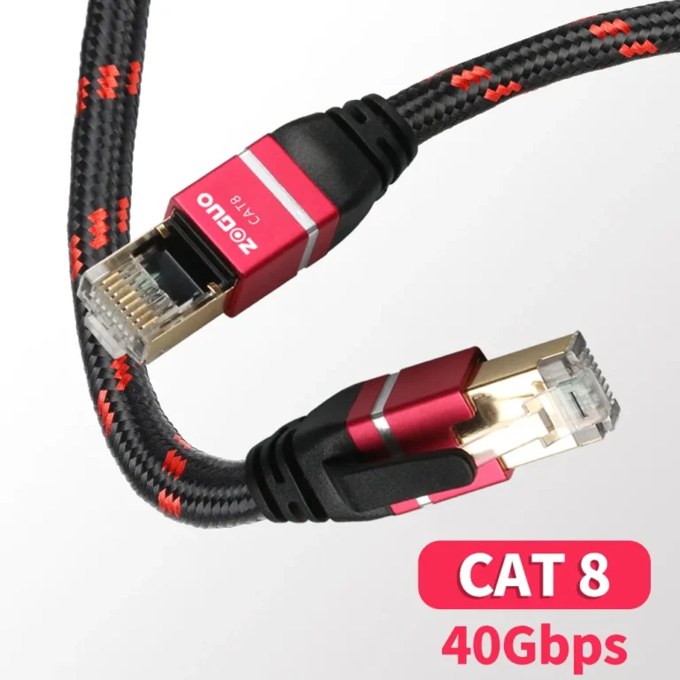 Zoguo cat8 roteador de cabo ethernet rj45 internet lan sftp 40gbps 2000mhz rede com algodão trançado para laptop iptv ps4 cat8/7/6