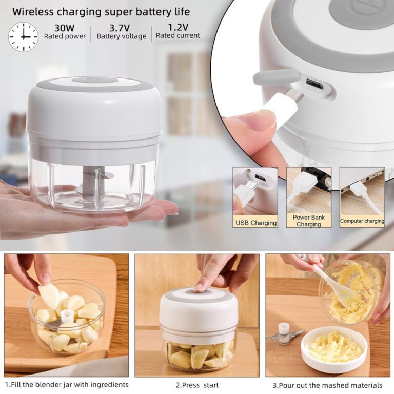 Cozinha elétrica picador de alimentos mini triturador alho triturador usb portátil moedor carne vegetal chopper para gadgets cozinha - Image 11